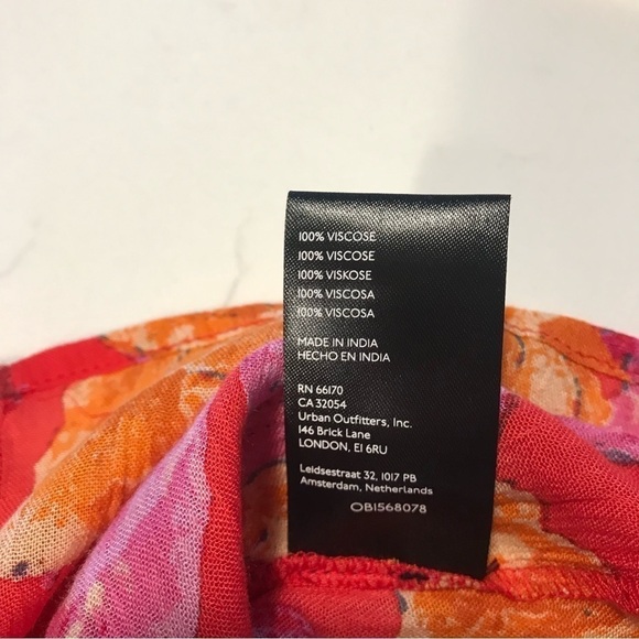 Free People fuscia floral off the shoulder long sleeve tunic - Picture 9 of 13